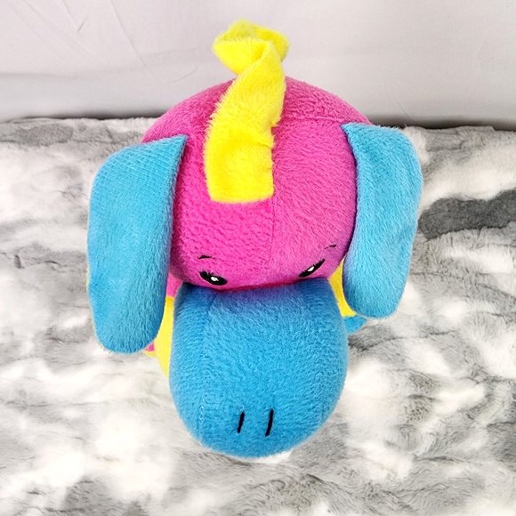 Kellytoy Pink Blue Yellow Colorblock Donkey Stuffed Animal Plush Toy- 2013 - 11" - Picture 8 of 8